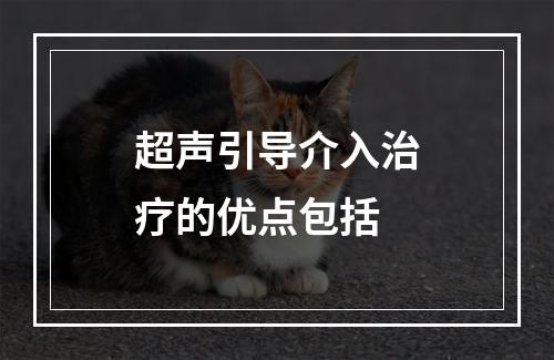 超声引导介入治疗的优点包括