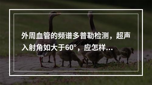 外周血管的频谱多普勒检测，超声入射角如大于60°，应怎样进行