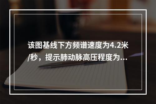 该图基线下方频谱速度为4.2米/秒，提示肺动脉高压程度为()