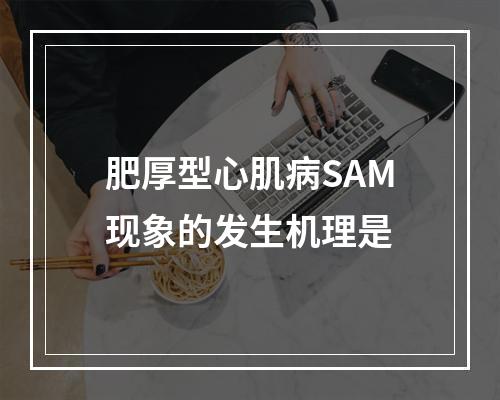 肥厚型心肌病SAM现象的发生机理是