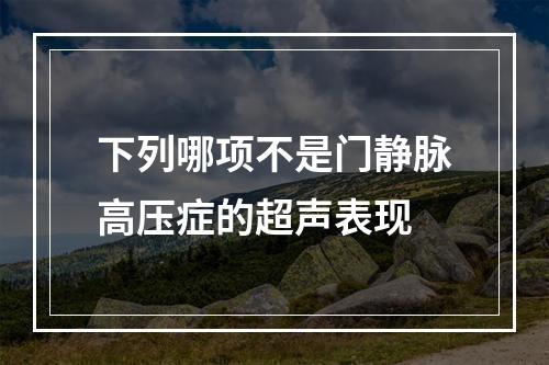 下列哪项不是门静脉高压症的超声表现