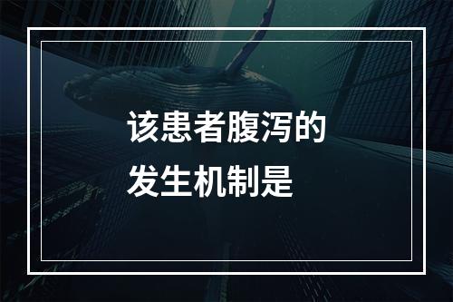 该患者腹泻的发生机制是