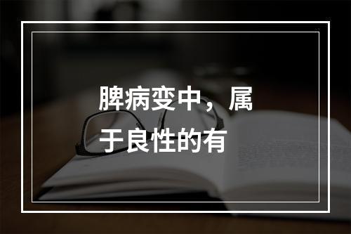 脾病变中，属于良性的有