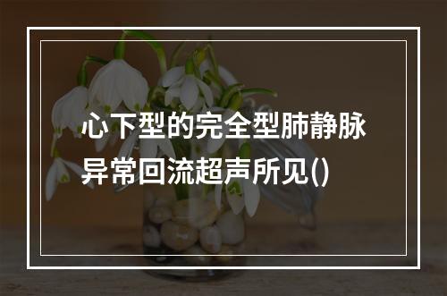 心下型的完全型肺静脉异常回流超声所见()