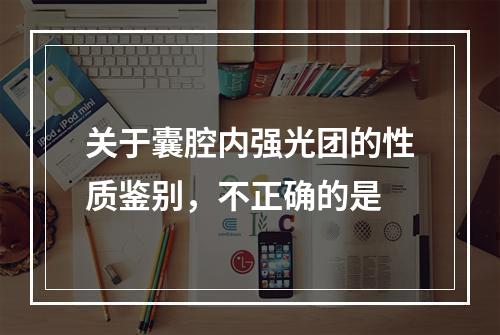 关于囊腔内强光团的性质鉴别，不正确的是