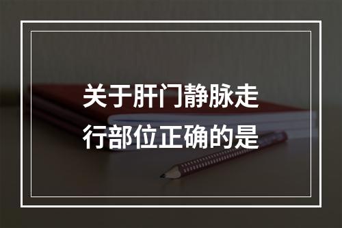 关于肝门静脉走行部位正确的是