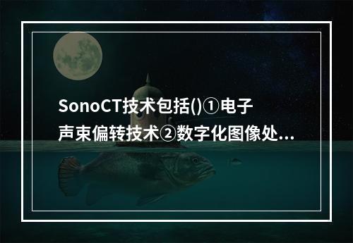 SonoCT技术包括()①电子声束偏转技术②数字化图像处理技