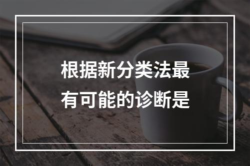 根据新分类法最有可能的诊断是