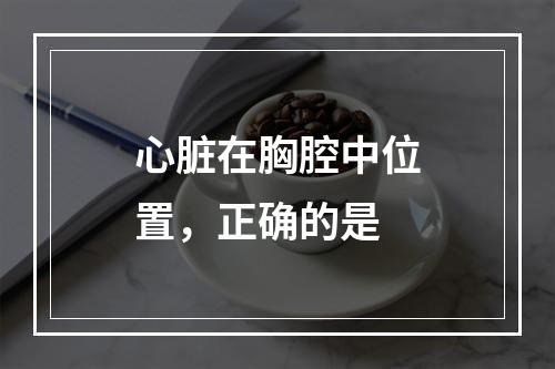 心脏在胸腔中位置，正确的是