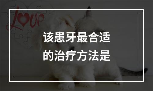 该患牙最合适的治疗方法是