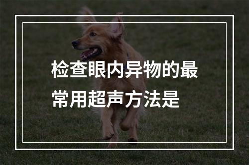 检查眼内异物的最常用超声方法是