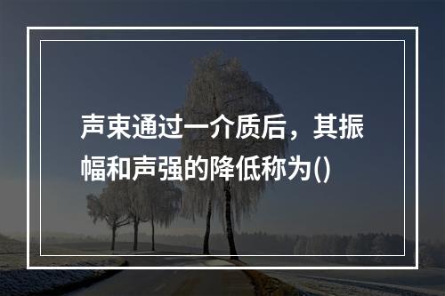 声束通过一介质后，其振幅和声强的降低称为()