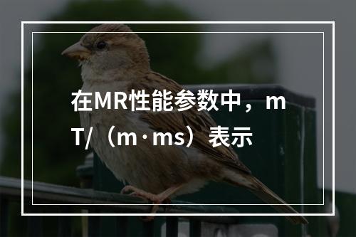 在MR性能参数中，mT/（m·ms）表示