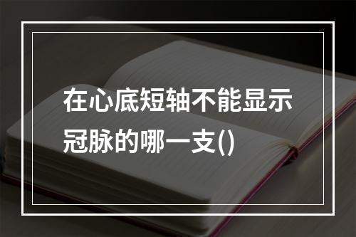 在心底短轴不能显示冠脉的哪一支()