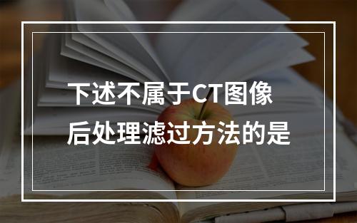 下述不属于CT图像后处理滤过方法的是