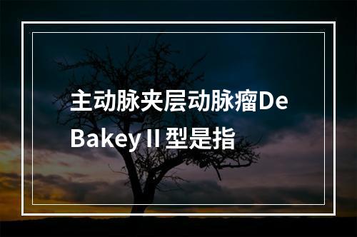 主动脉夹层动脉瘤DeBakeyⅡ型是指