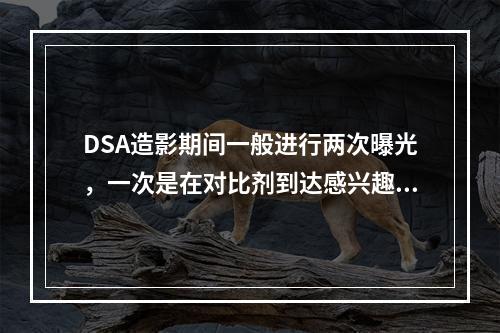 DSA造影期间一般进行两次曝光，一次是在对比剂到达感兴趣区之