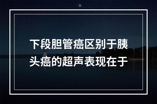 下段胆管癌区别于胰头癌的超声表现在于