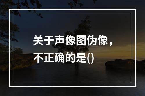 关于声像图伪像，不正确的是()