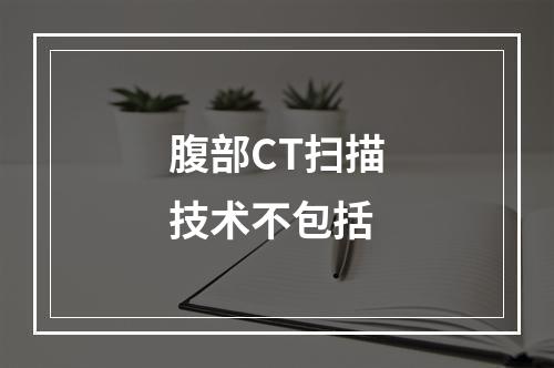 腹部CT扫描技术不包括