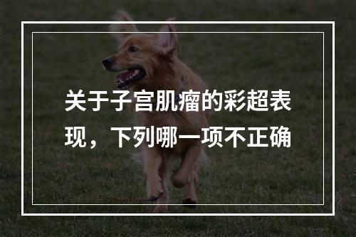 关于子宫肌瘤的彩超表现，下列哪一项不正确