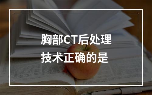 胸部CT后处理技术正确的是