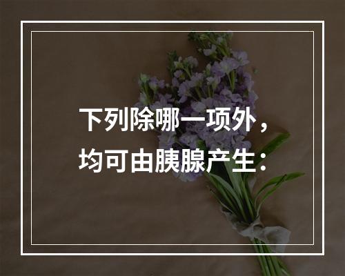 下列除哪一项外，均可由胰腺产生：