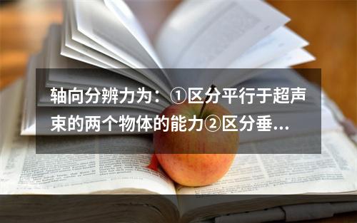 轴向分辨力为：①区分平行于超声束的两个物体的能力②区分垂直于