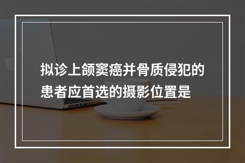 拟诊上颌窦癌并骨质侵犯的患者应首选的摄影位置是