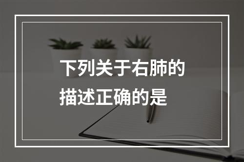 下列关于右肺的描述正确的是