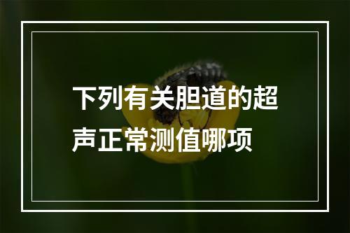 下列有关胆道的超声正常测值哪项