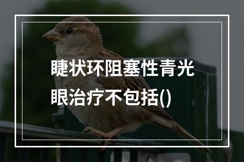 睫状环阻塞性青光眼治疗不包括()