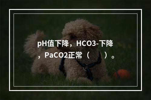 pH值下降，HCO3-下降，PaCO2正常（　　）。