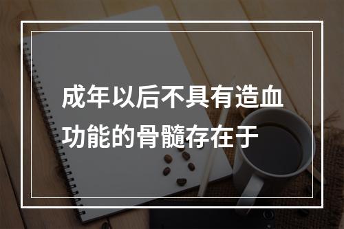 成年以后不具有造血功能的骨髓存在于