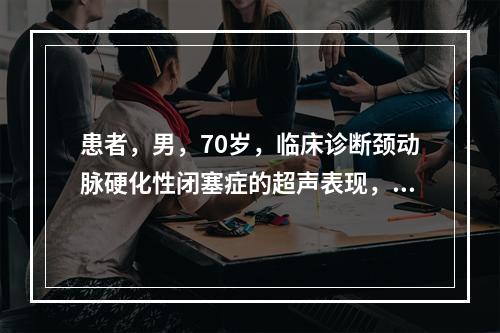 患者，男，70岁，临床诊断颈动脉硬化性闭塞症的超声表现，以下