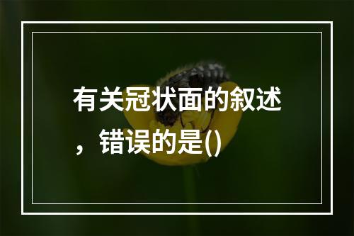 有关冠状面的叙述，错误的是()