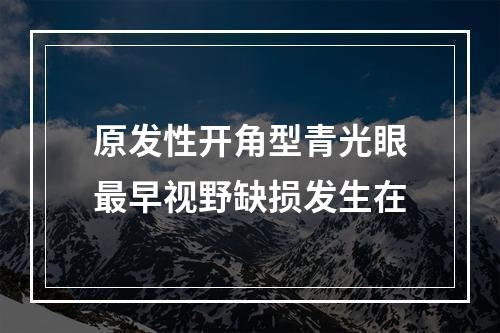 原发性开角型青光眼最早视野缺损发生在