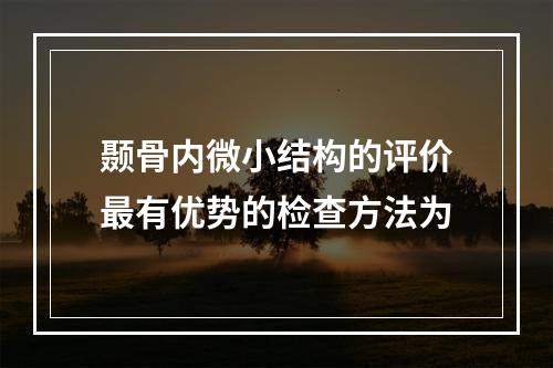 颞骨内微小结构的评价最有优势的检查方法为