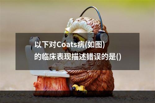 以下对Coats病(如图)的临床表现描述错误的是()