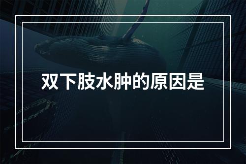 双下肢水肿的原因是