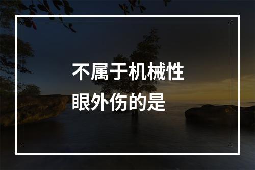 不属于机械性眼外伤的是