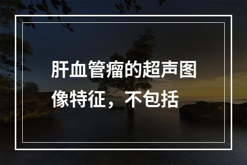 肝血管瘤的超声图像特征，不包括