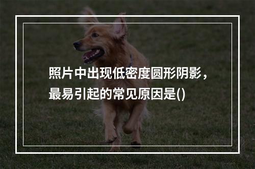 照片中出现低密度圆形阴影，最易引起的常见原因是()