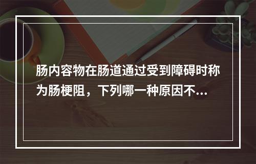 肠内容物在肠道通过受到障碍时称为肠梗阻，下列哪一种原因不属于