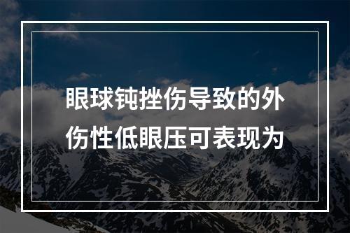 眼球钝挫伤导致的外伤性低眼压可表现为