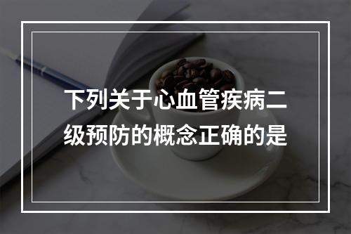 下列关于心血管疾病二级预防的概念正确的是