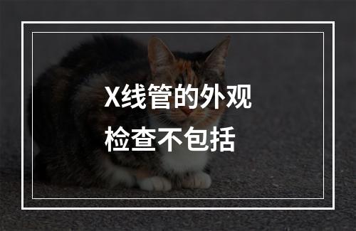 X线管的外观检查不包括