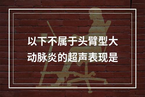 以下不属于头臂型大动脉炎的超声表现是