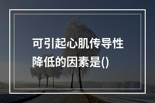 可引起心肌传导性降低的因素是()