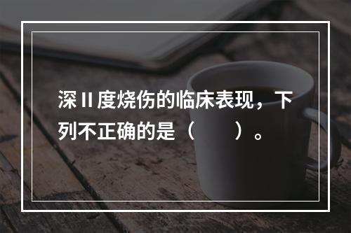 深Ⅱ度烧伤的临床表现，下列不正确的是（　　）。